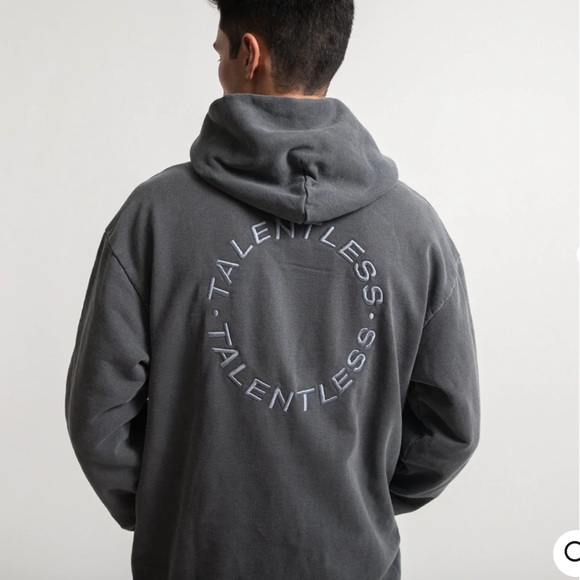 TALENTLESS Tops - Talentless washed fabric circle embroidery hoodie heavy duty